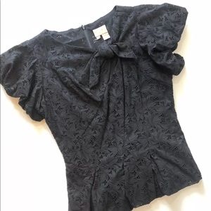 TRACY REESE New York Black Eyelet Blouse